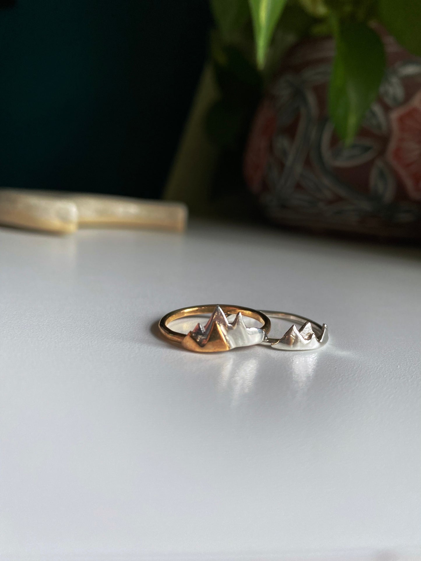 Silver/ Gold mountain range ring