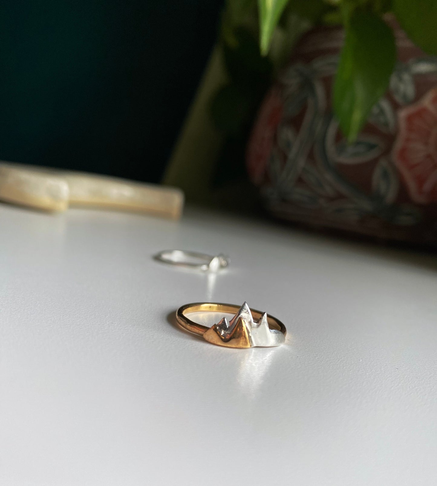 Silver/ Gold mountain range ring