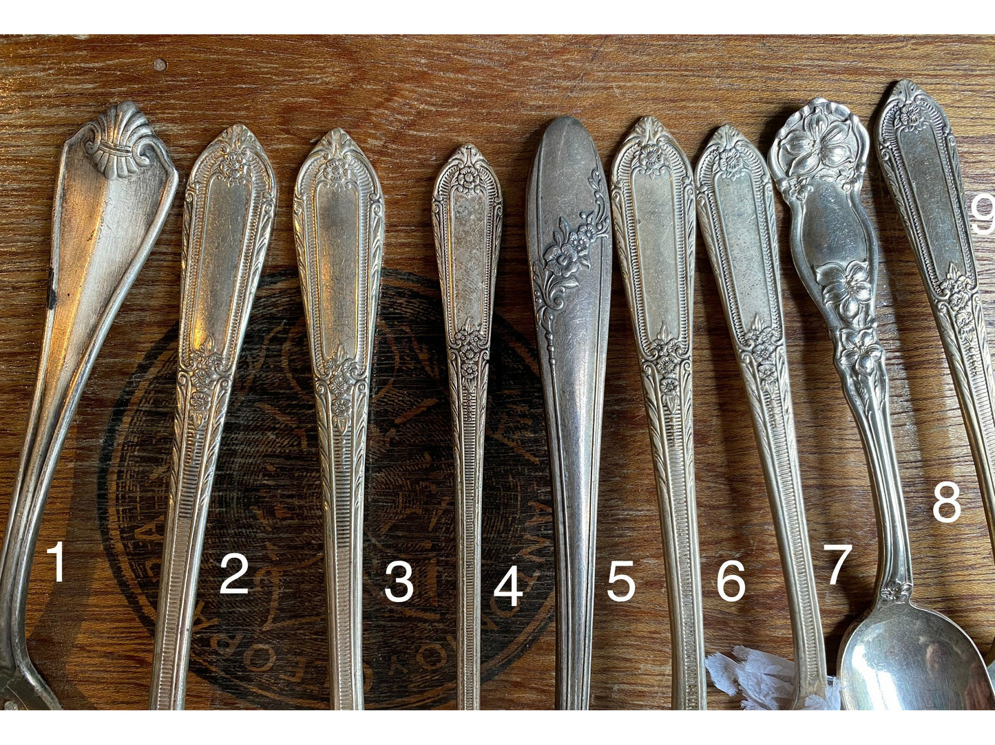 Spoon rings silver plated, spoon cut off just arm of fork is shaped into a ring.