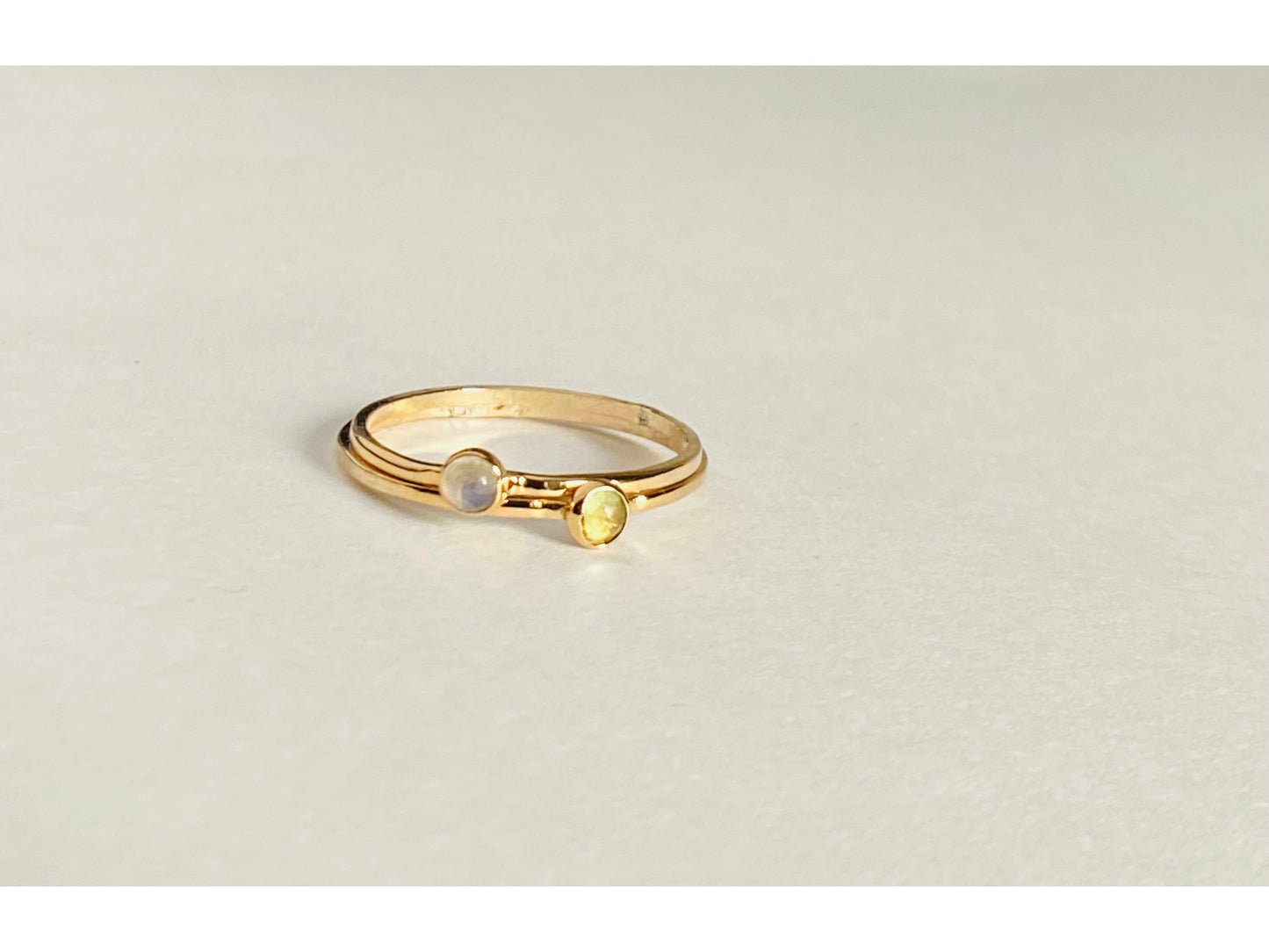 Small stackable gemstone rings, serrated bezel. Perfect for stacking, your choice of gemstone.