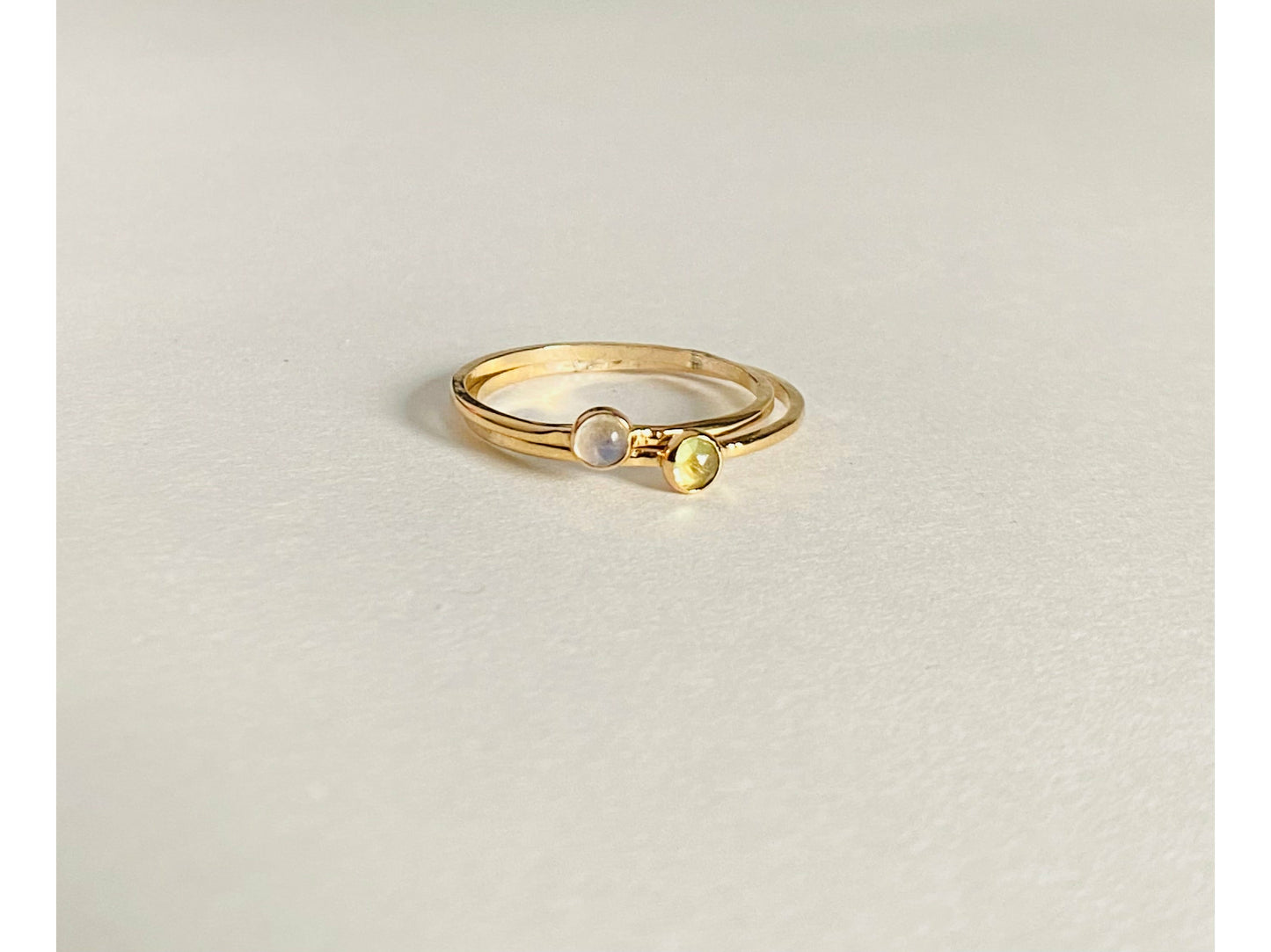 Small stackable gemstone rings, serrated bezel. Perfect for stacking, your choice of gemstone.