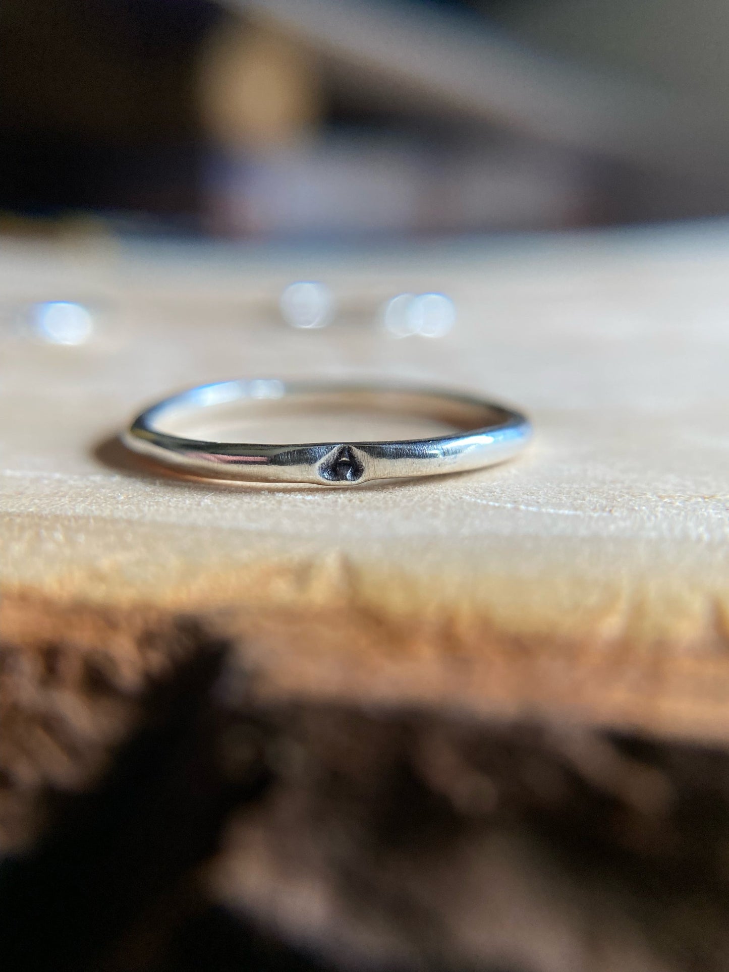 Small rounded band with 3mm intital of your choosing.