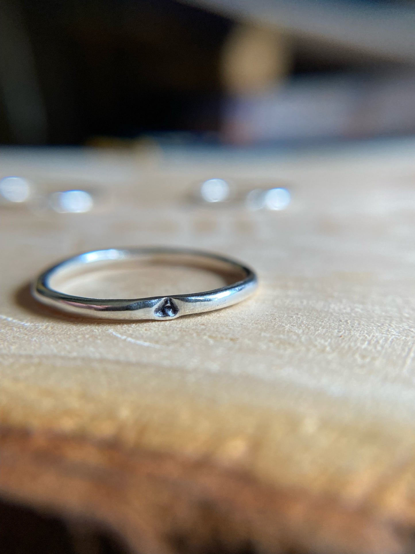 Small rounded band with 3mm intital of your choosing.