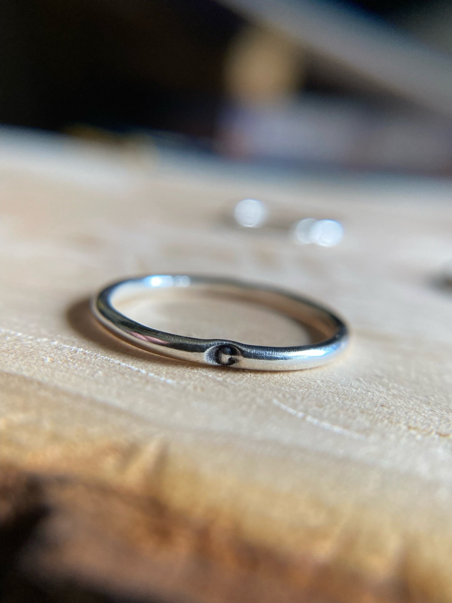 Small rounded band with 3mm intital of your choosing.