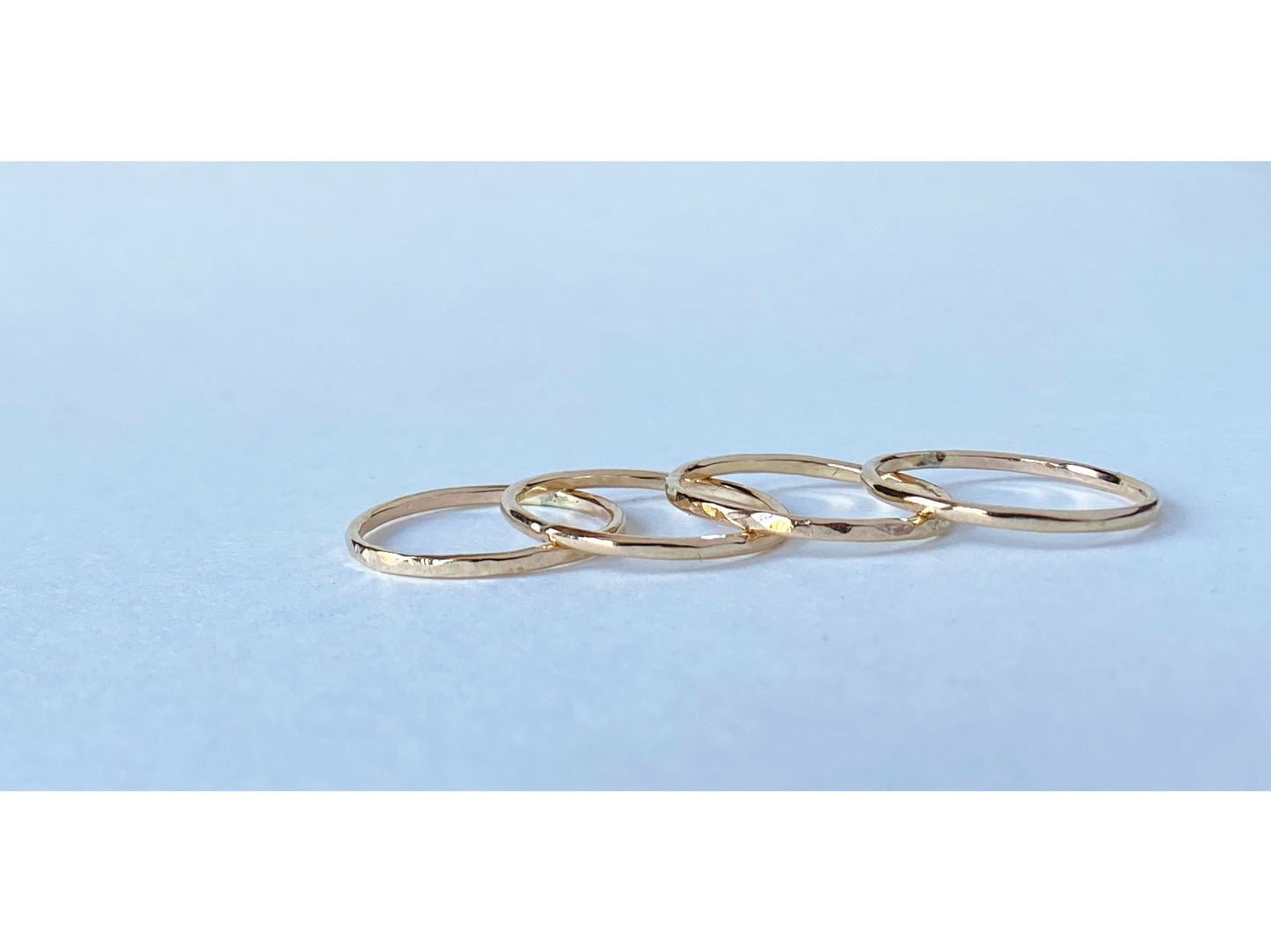 Simple round bands with smooth finish or a hammered finish