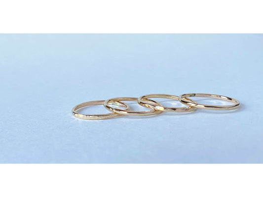 Simple round bands with smooth finish or a hammered finish