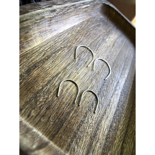 Simple hoops, with hook and eye closure.