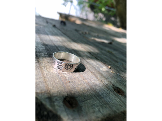 sterling-silver-flower-ring-floral-statement-ring-sterling-silver-boho-ring-silver-flower-ring-gardening-ring-personalized-ring-stackable