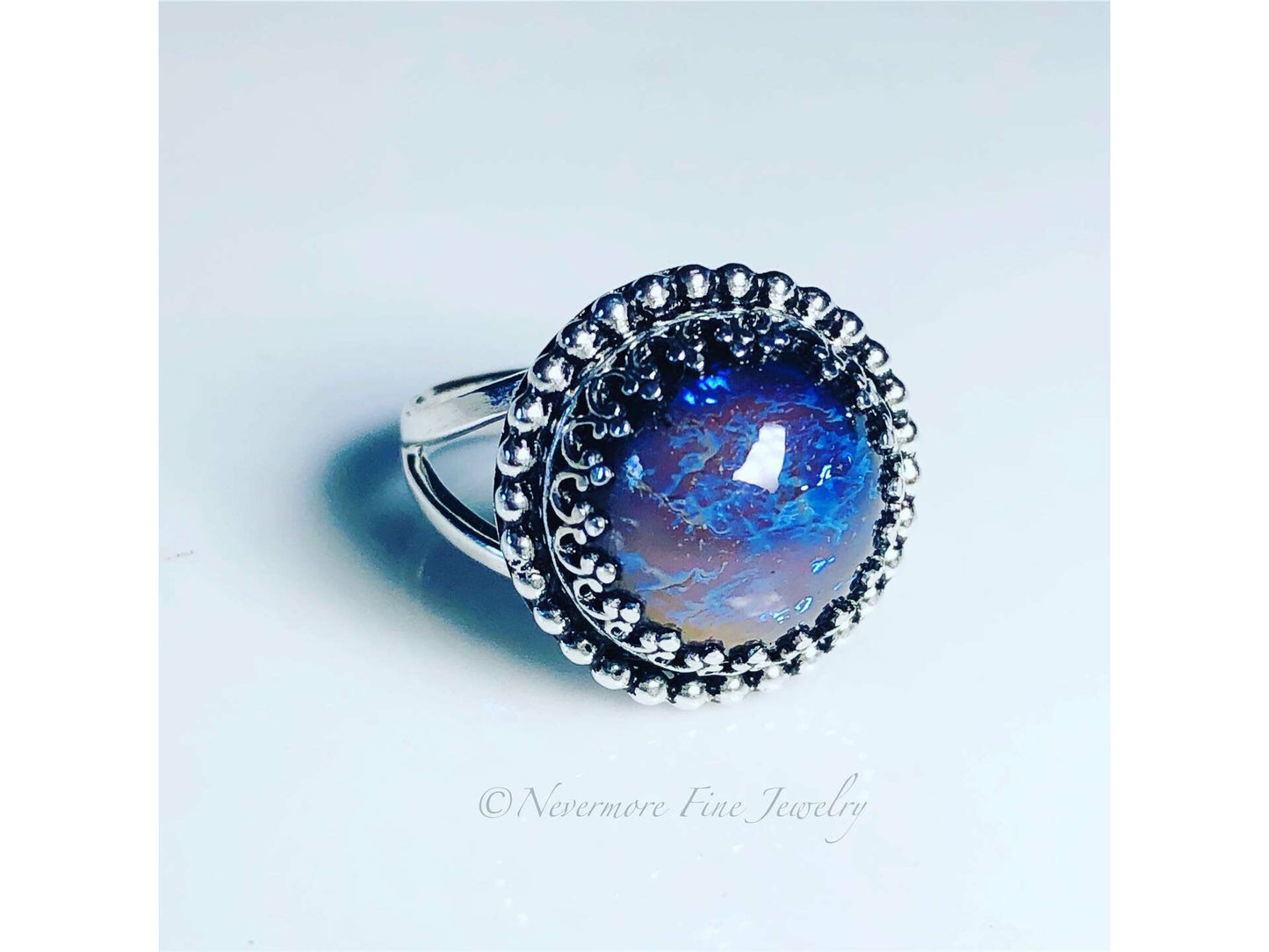 sterling-silver-statement-ring-boho-ring-tanzanite-opal-ring-gemstone-ring-simple-ring-bridal-ring-gift-for-her-ring-promise-ring
