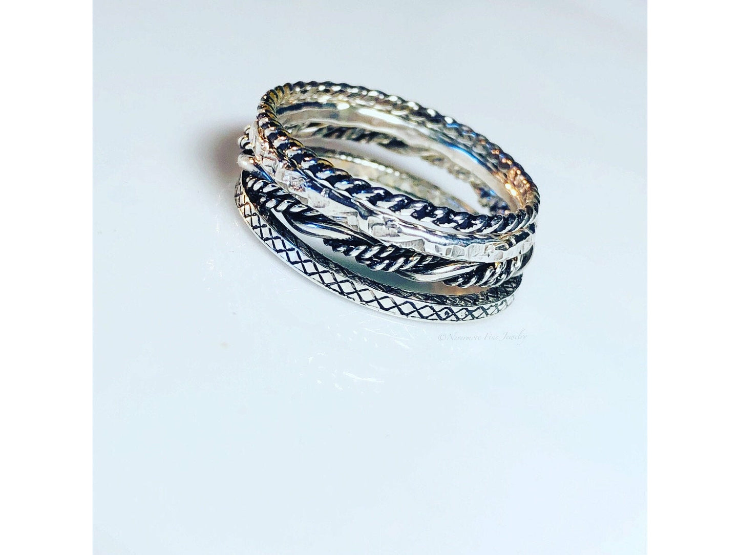 stackable-rings-sterling-silver-sterling-silver-rings-mixed-texture-rings-stackable-simple-bands-gifts-for-her-bridesmaid-gift-graduation