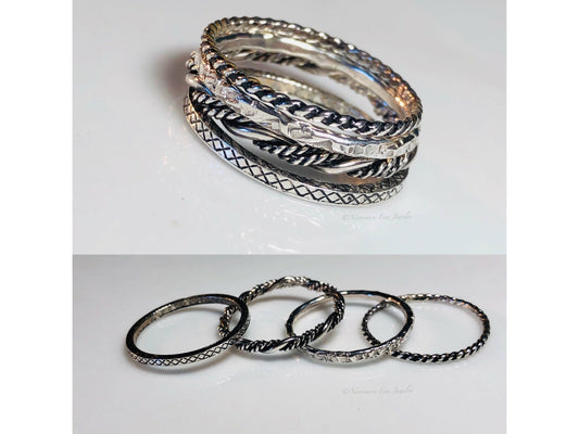 stackable-rings-sterling-silver-sterling-silver-rings-mixed-texture-rings-stackable-simple-bands-gifts-for-her-bridesmaid-gift-graduation