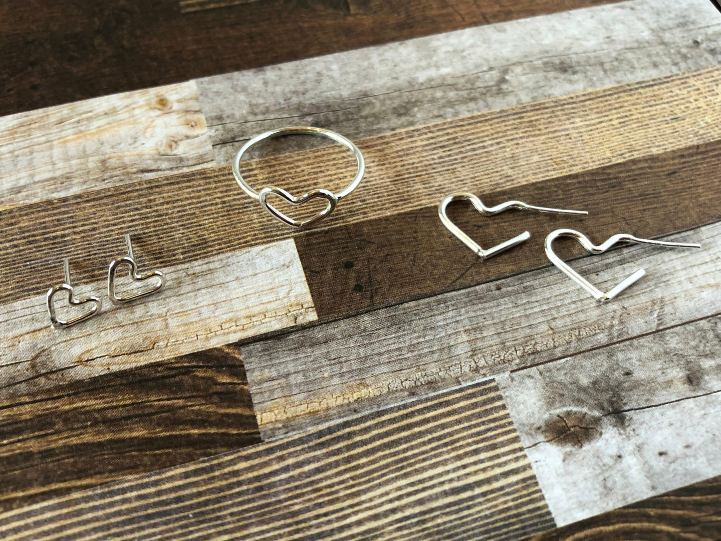 silver wire makes a heart shape
