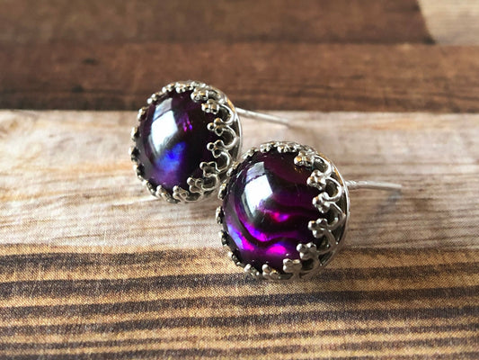 sterling-silver-purple-studs-silver-studs-gemstone-earrings-gemstone-studs-dainty-earrings-delicate-earrings-boho-earrings-abalone-earrings