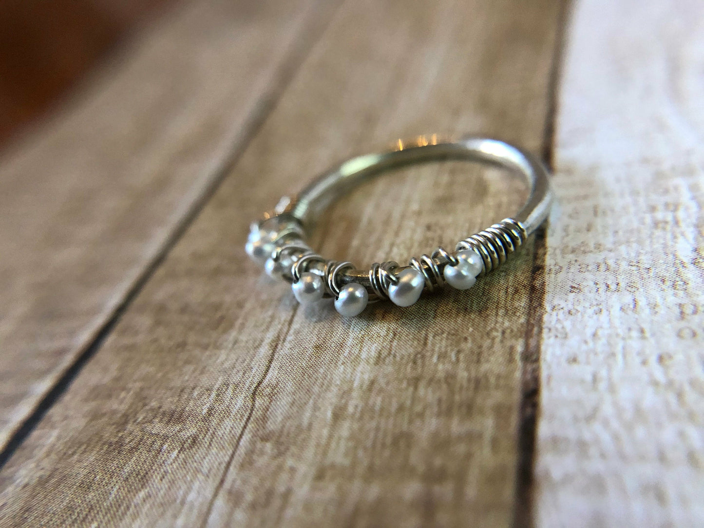 sterling-silver-pearl-ring-sterling-stackable-bands-stackable-rings-pearl-ring-simple-sterling-bands-white-pearl-ring-birthstone-ring