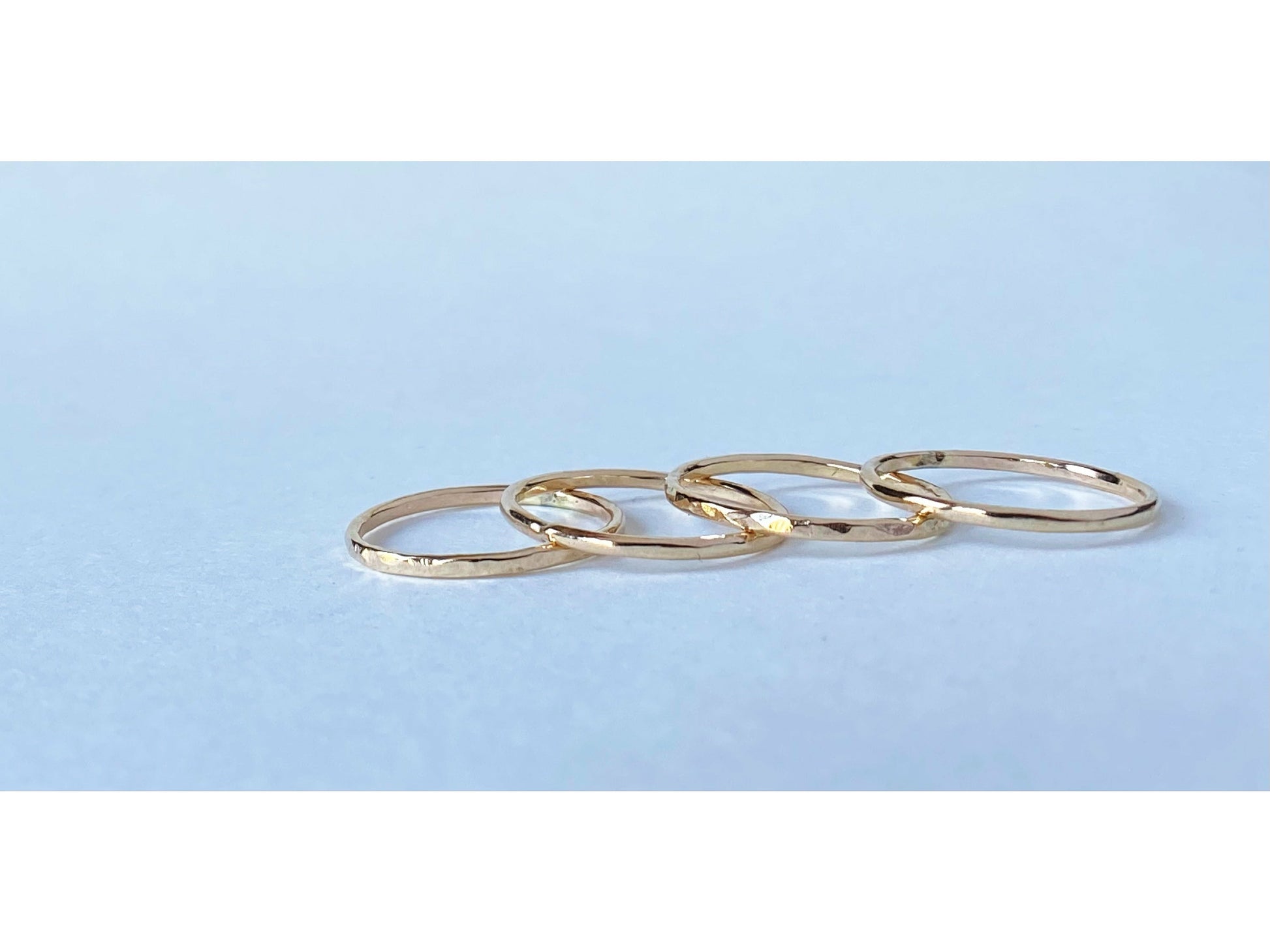 Simple round bands with smooth finish or a hammered finish
