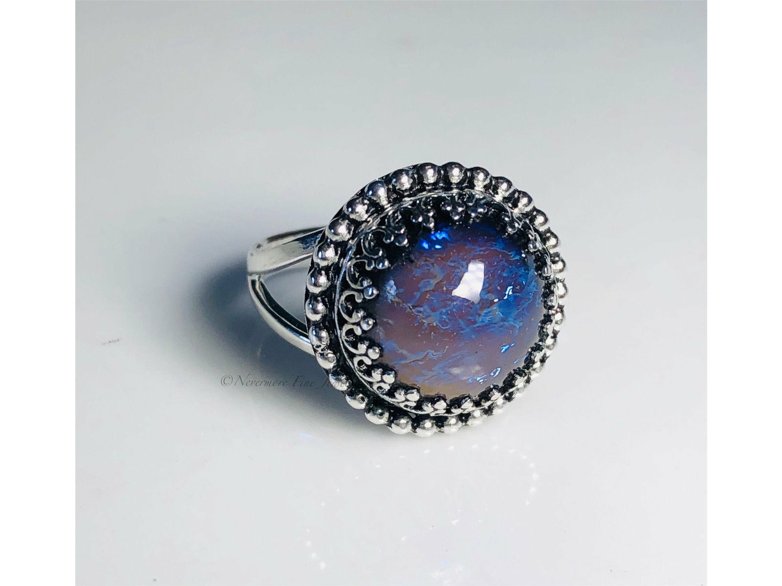 sterling-silver-statement-ring-boho-ring-tanzanite-opal-ring-gemstone-ring-simple-ring-bridal-ring-gift-for-her-ring-promise-ring
