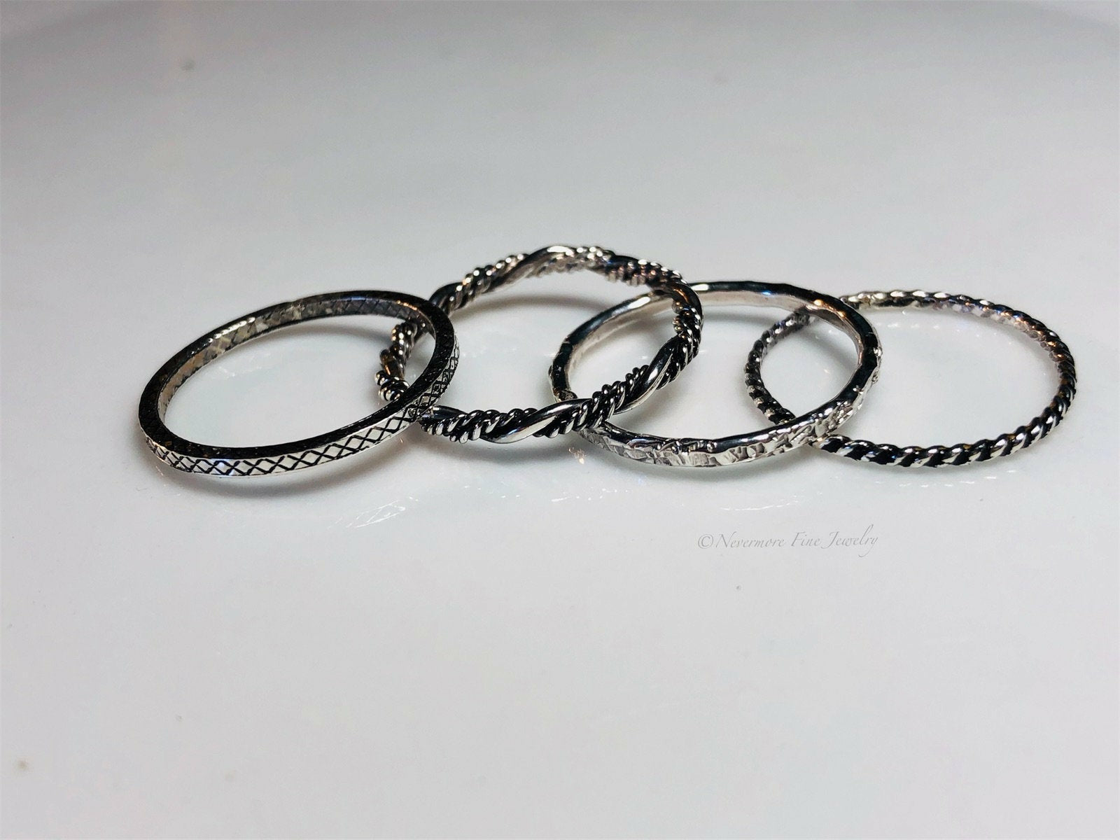 stackable-rings-sterling-silver-sterling-silver-rings-mixed-texture-rings-stackable-simple-bands-gifts-for-her-bridesmaid-gift-graduation